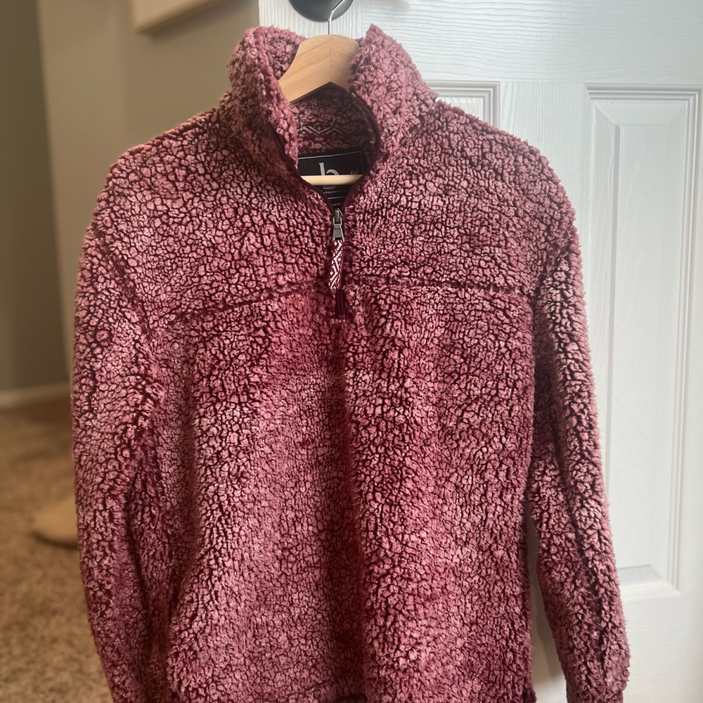 Cozy brick red Boxercraft Sherpa Pullover